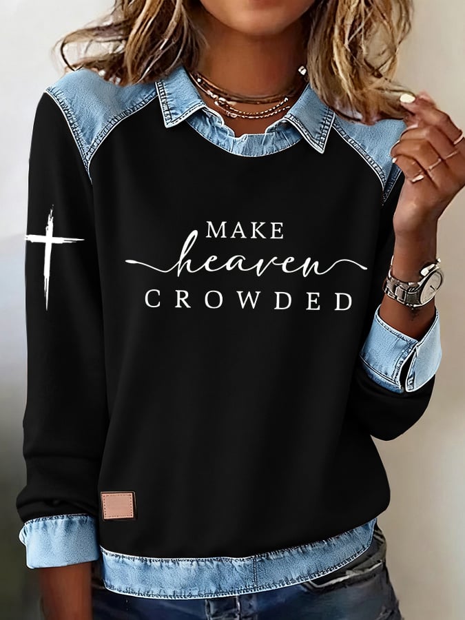 Women's Make Heaven Crowded Print Sweatshirt