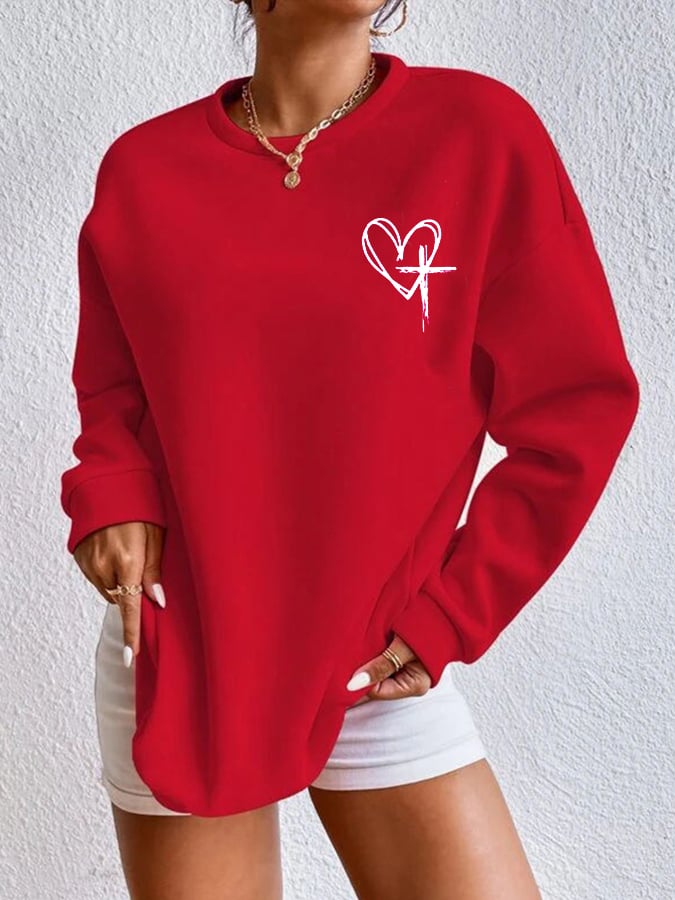 Women's Love Like Jesus Jesus Has My Back Casual Sweatshirt