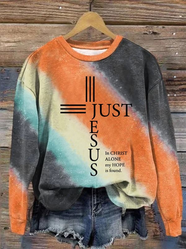 Women's Jesus Cross Print Sweatshirt