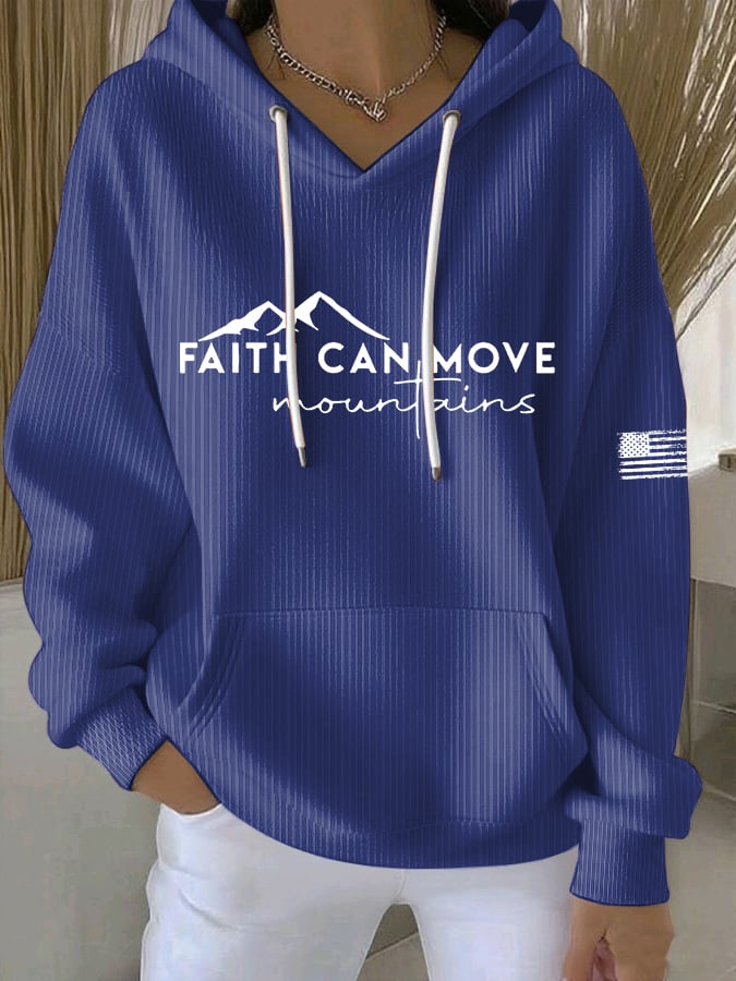 Women's Faith Can Move Mountains Print Casual Sweatshirt