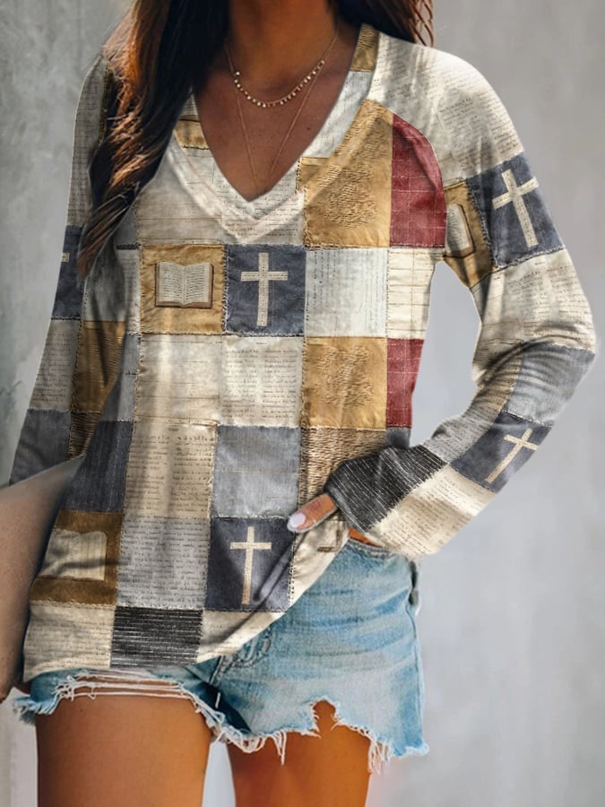 Women's Faith Print Long Sleeve T-Shirt