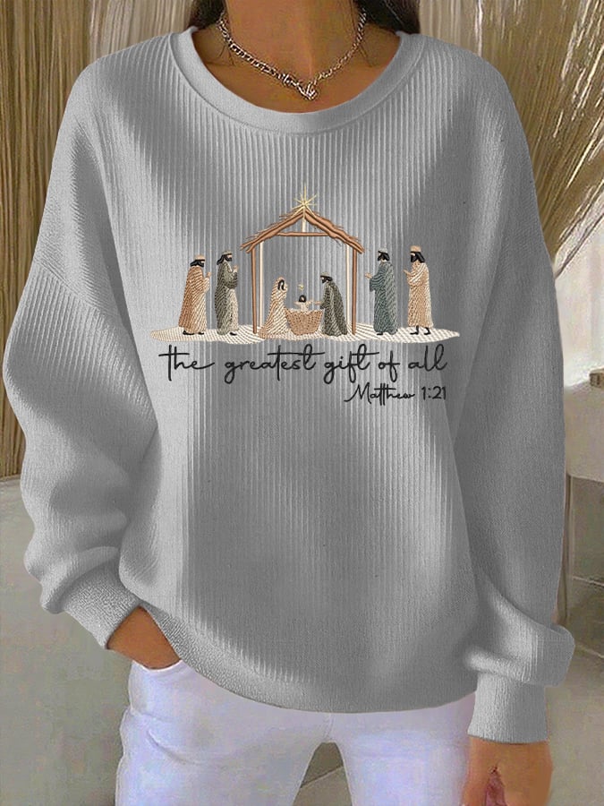 Women's The Greatest Gift Of All Print Casual Sweatshirt