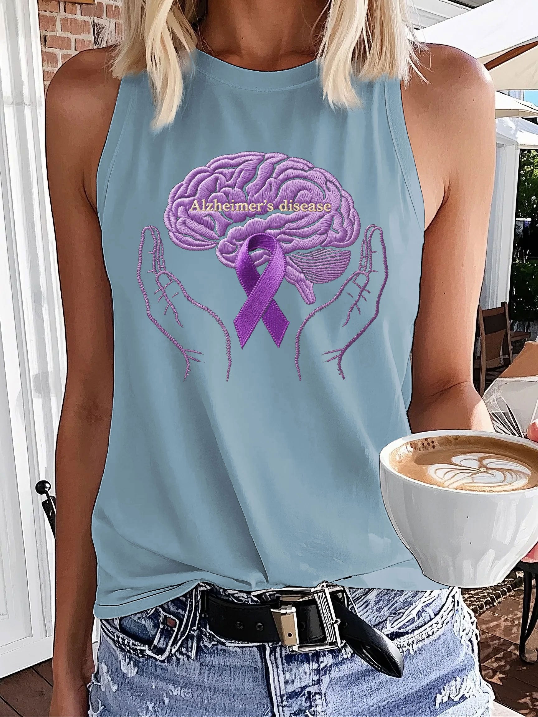 Women's Alzheimer's Knitted Print Vest