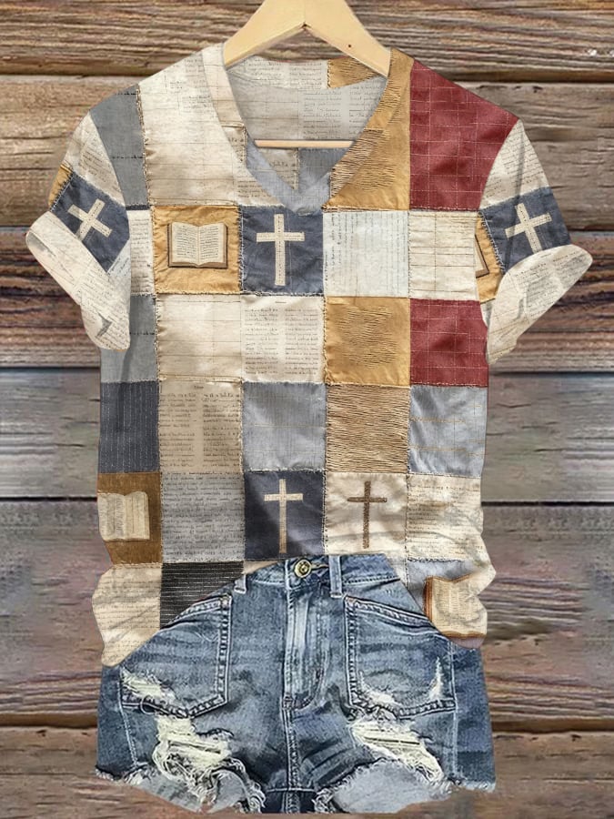 Women's  Faith Print Round Neck T-Shirt