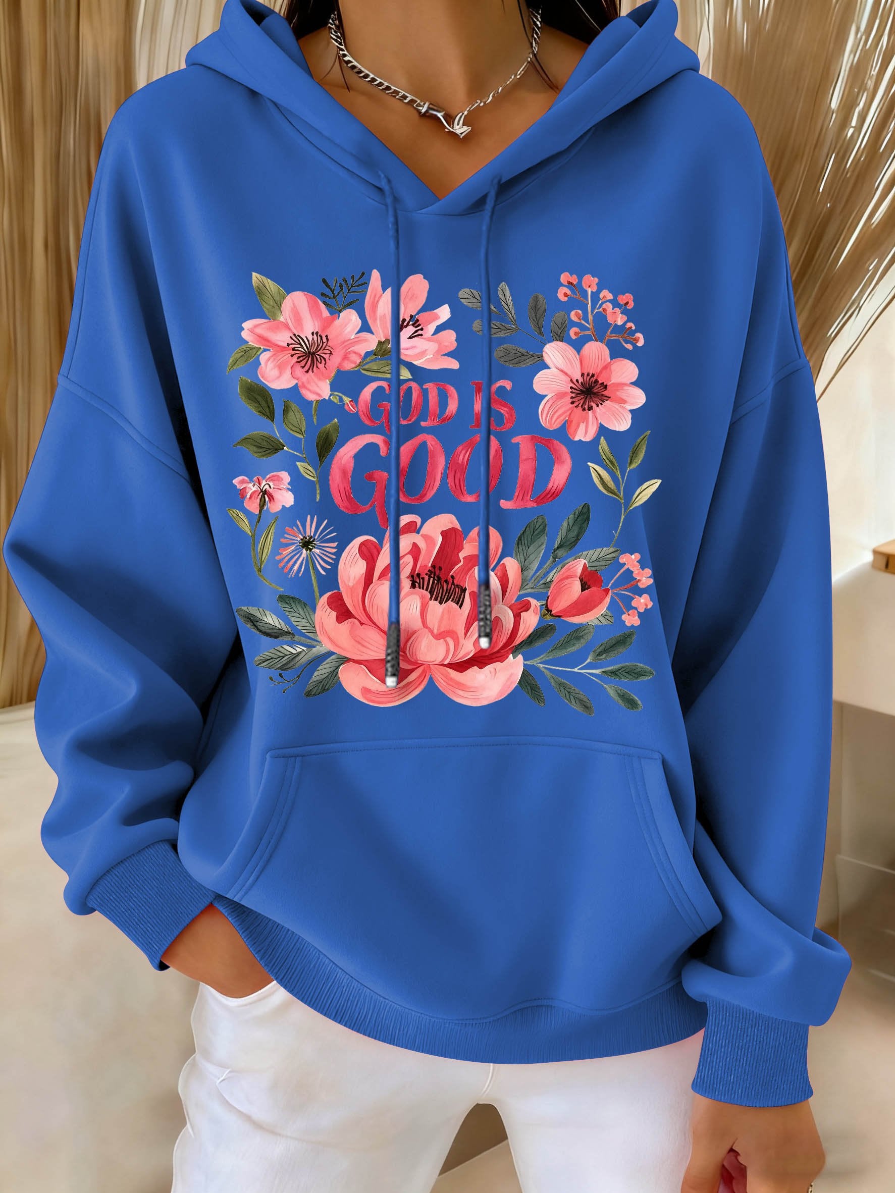 Women's Casual Floral Faith Cotton Sweatshirt