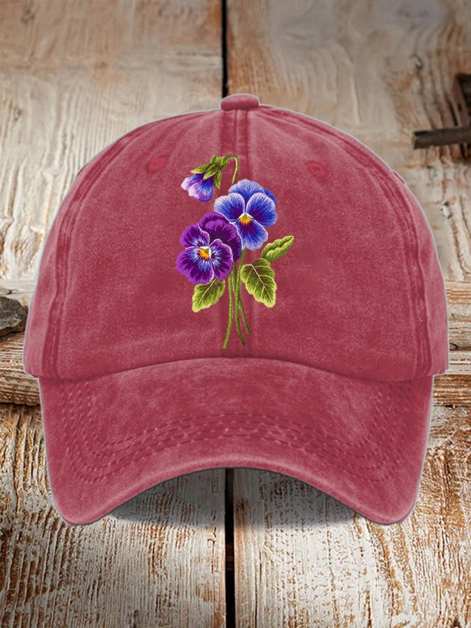 Unisex Distressed Washed Cotton Alzheimer's Awareness Printed Hat