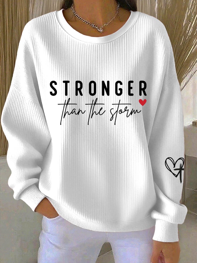 Women's Casual Faith Textured Sweatshirt