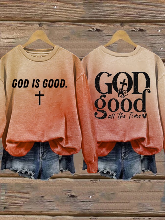 Women's Faith Print Crew Neck Sweatshirt