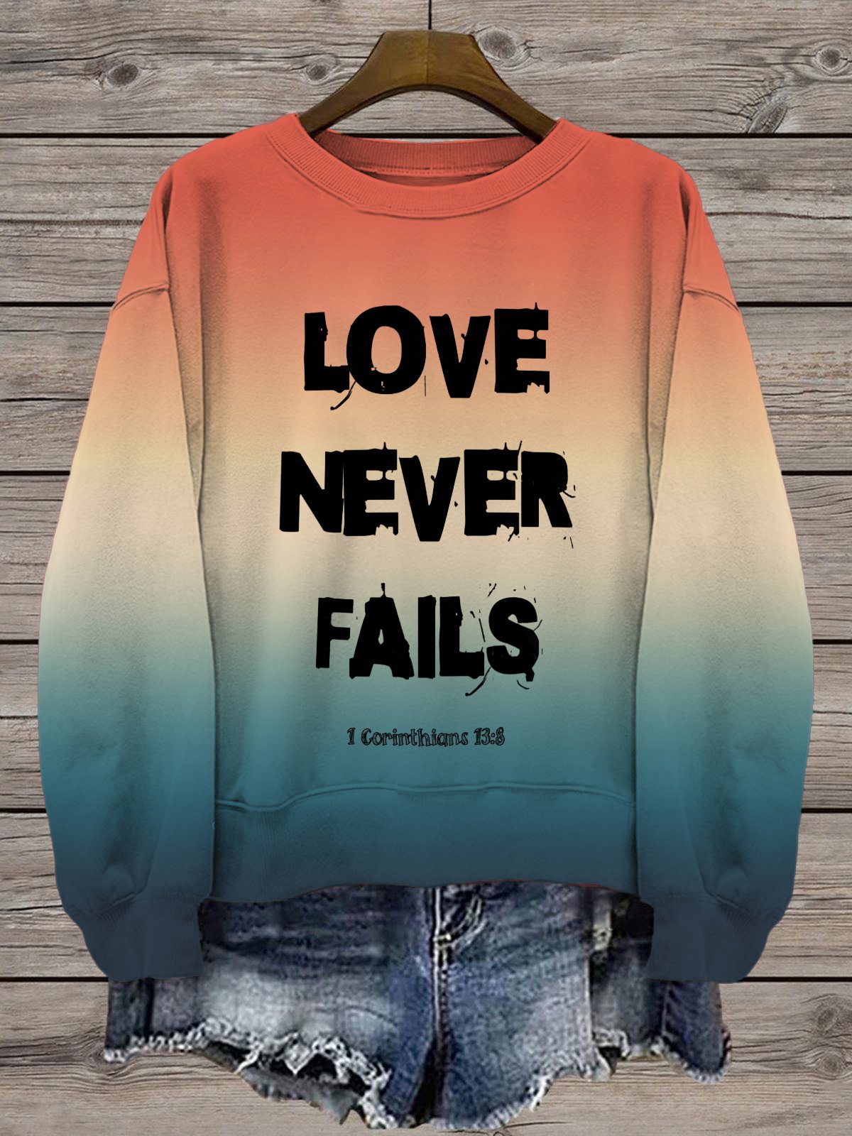 Women's Casual Fashion Faith Gradient Hoodie