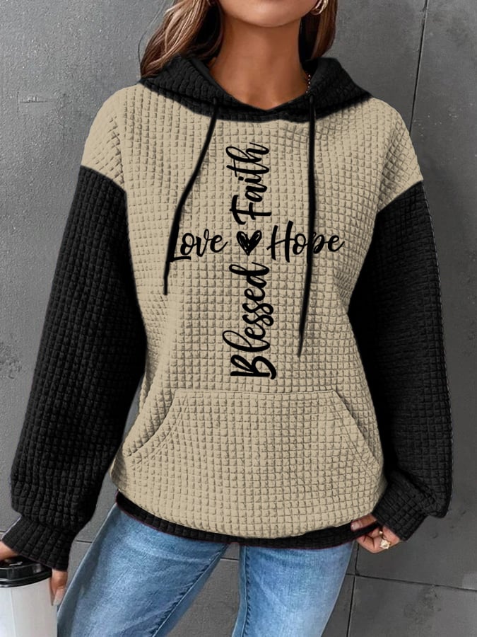 Women's Love Jesus Faith Cross Print Casual Sweatshirt