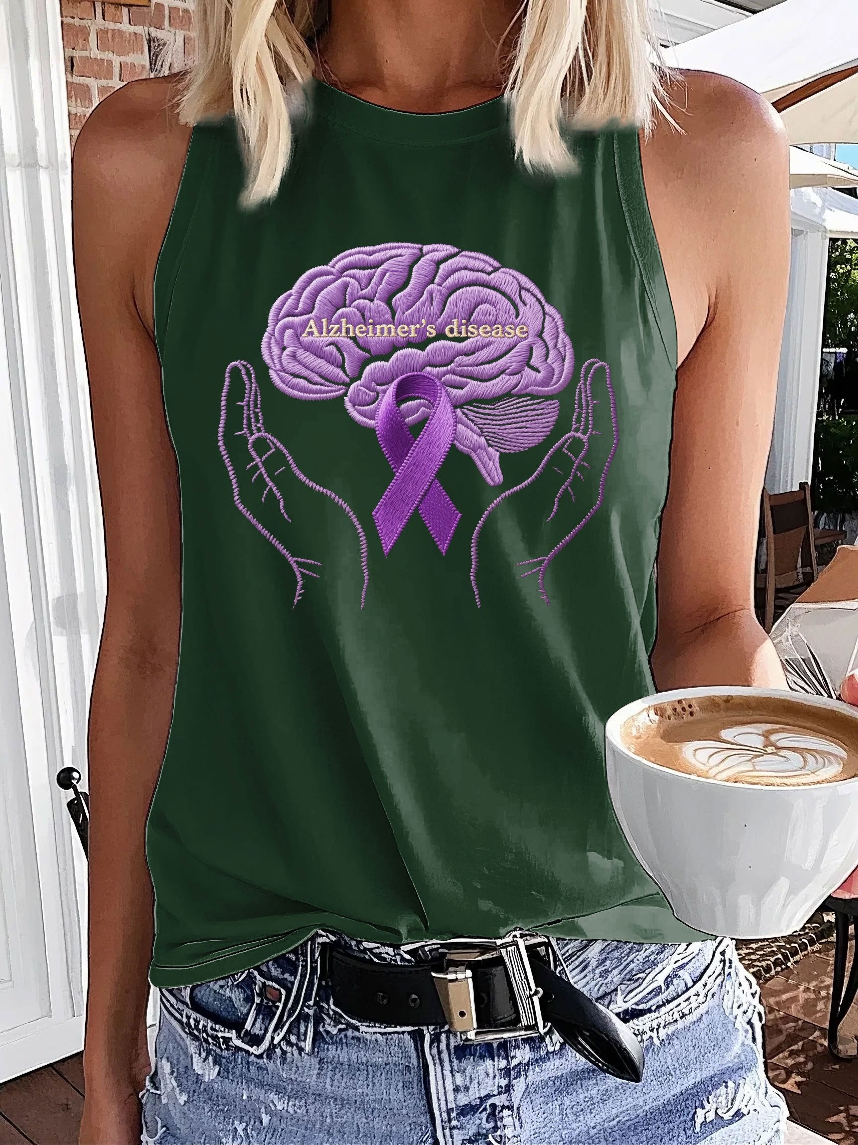 Women's Alzheimer's Knitted Print Vest