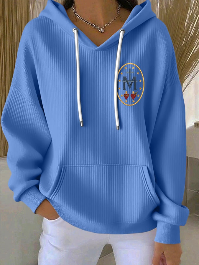 Women's Casual Faith Print Hooded Sweatshirt