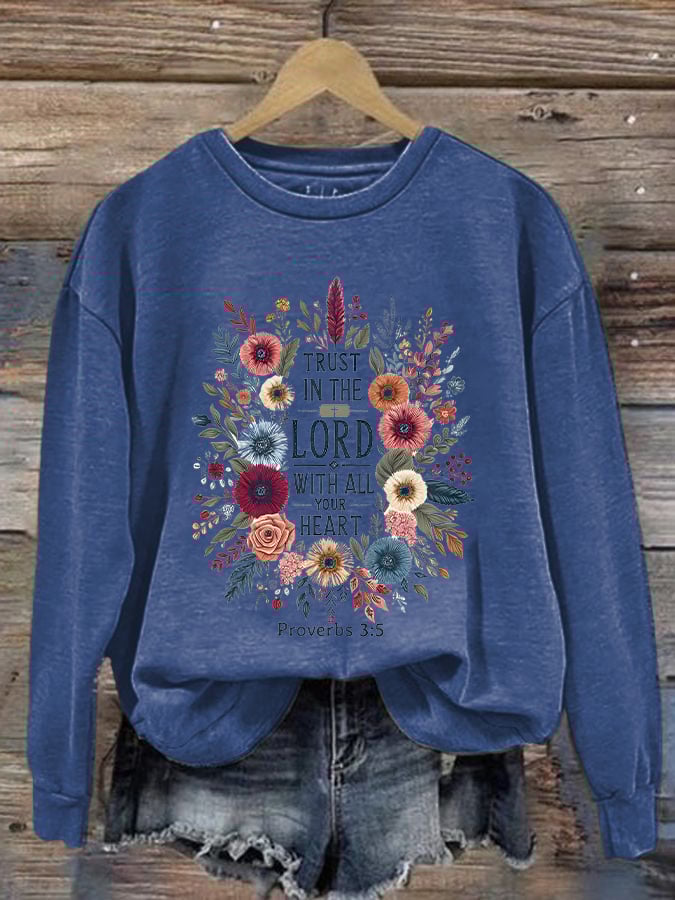Women's Casual Faith Print Sweatshirt