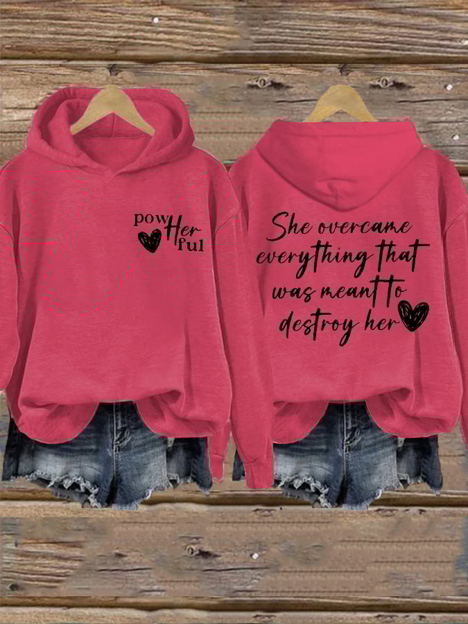 Women's She Overcame Everything That Was Meant To Destroy Her Printed Sweatshirt