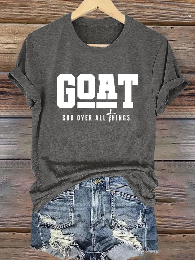 Women's God Over All Things  Print Shirt