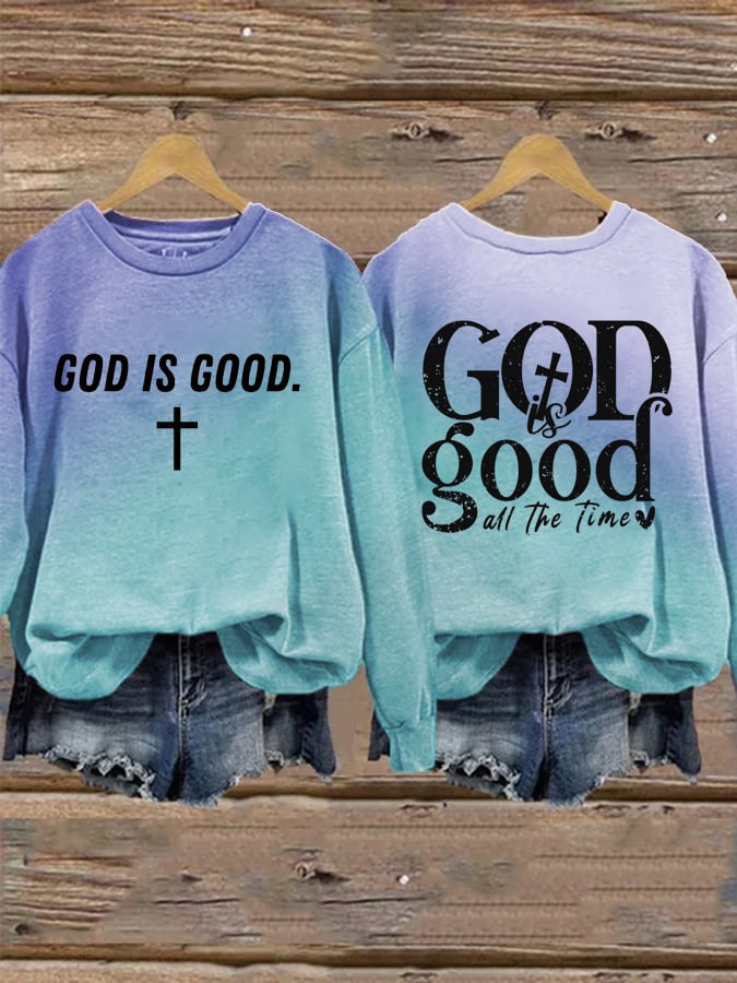 Women's Faith Print Crew Neck Sweatshirt