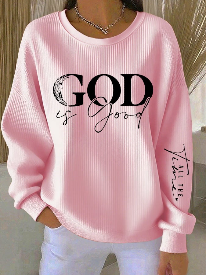Women's Casual Faith Textured Sweatshirt