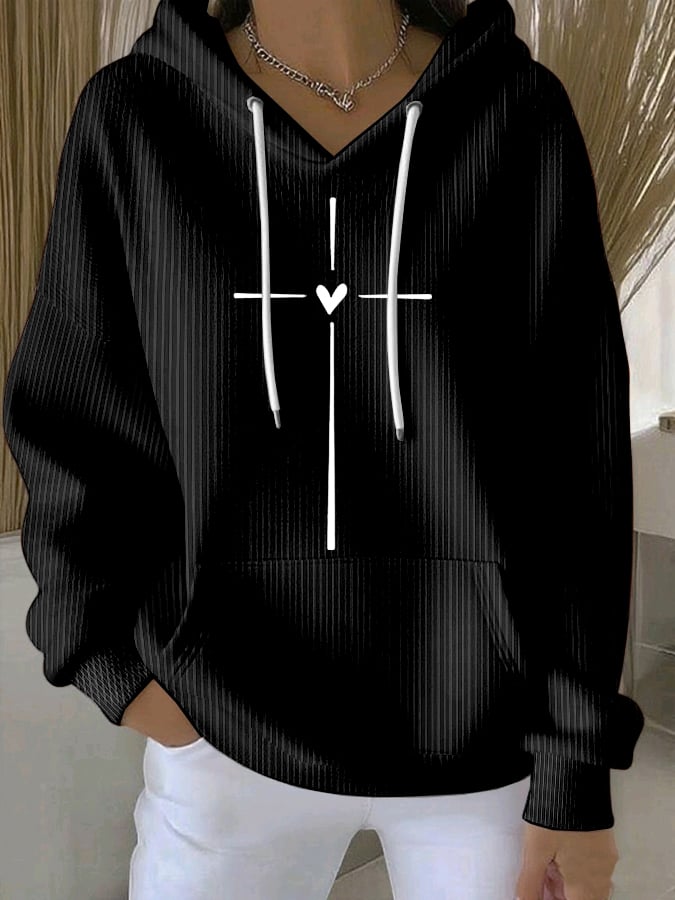 Women's Faith Cross Print Sweatshirt