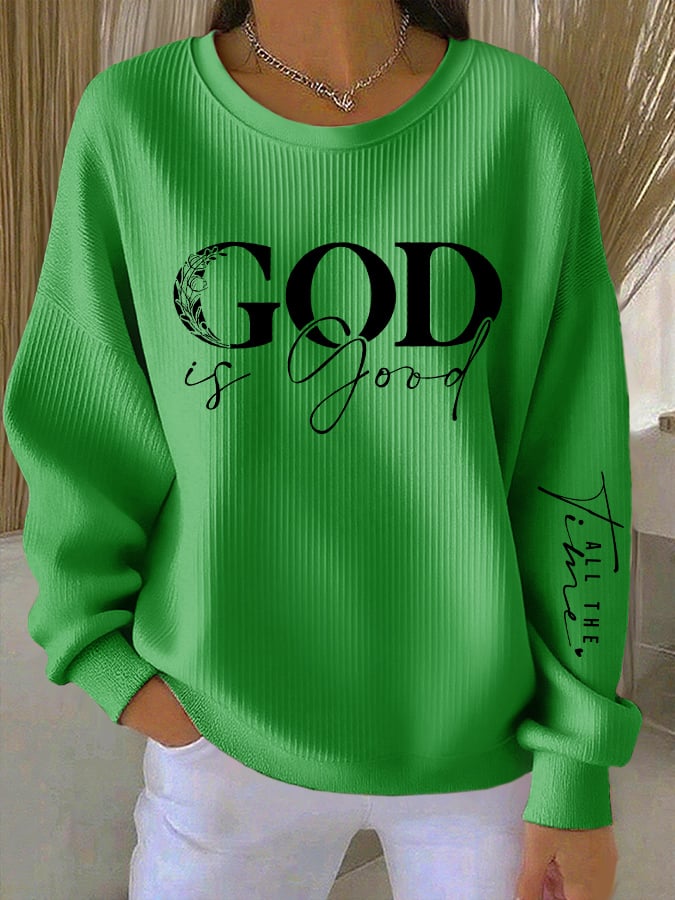 Women's Casual Faith Textured Sweatshirt