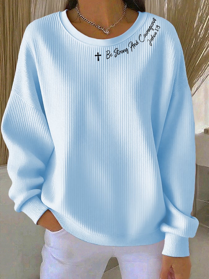 Women's Casual Faith Textured Sweatshirt