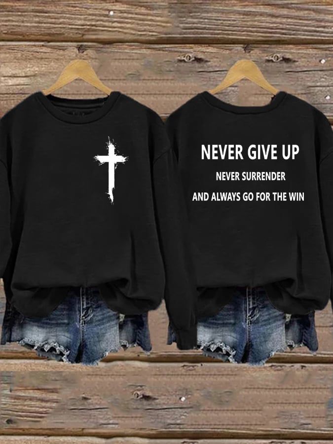 Women'S Casual Faith Print Sweatshirt