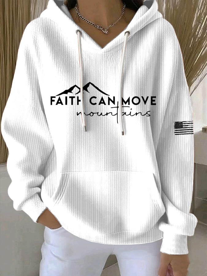Women's Faith Can Move Mountains Print Casual Sweatshirt