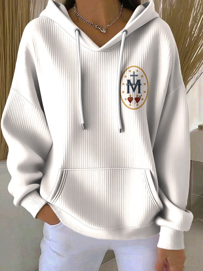 Women's Casual Faith Print Hooded Sweatshirt