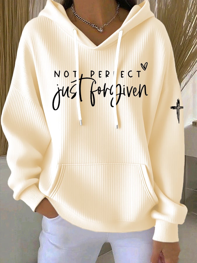 Women's Faith Not Perfect Just Forgiven Print Hoodie