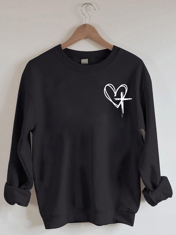 Women's Love Like Jesus Jesus Has My Back Print Sweatshirt