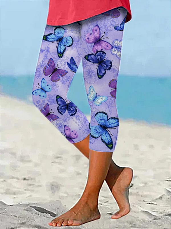 Women's Alzheimer's Disease Awareness Print Yoga Cropped Leggings