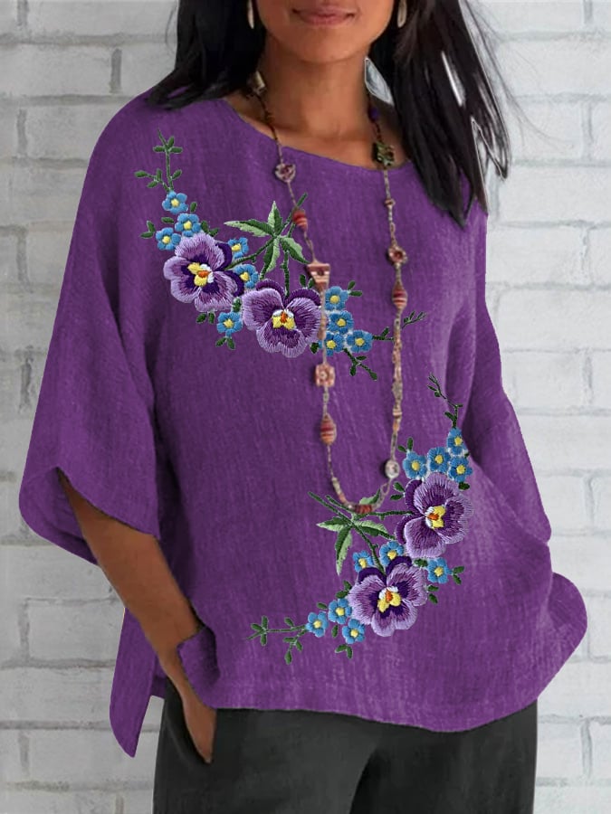 Women's Purple Flower Alzheimer's Awareness Support Shirt