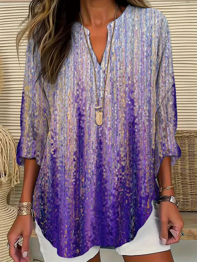 Women's Alzheimer's Purple Starlight Print Casual Shirt