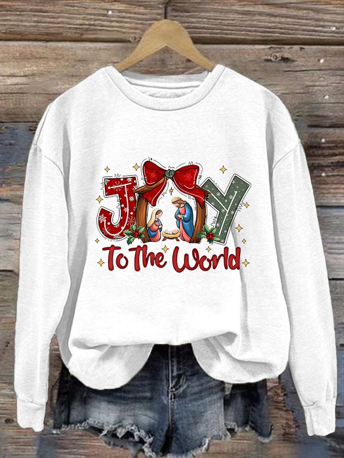Women'S Casual Christmas "Birthday of Jesus" Print Sweatshirt