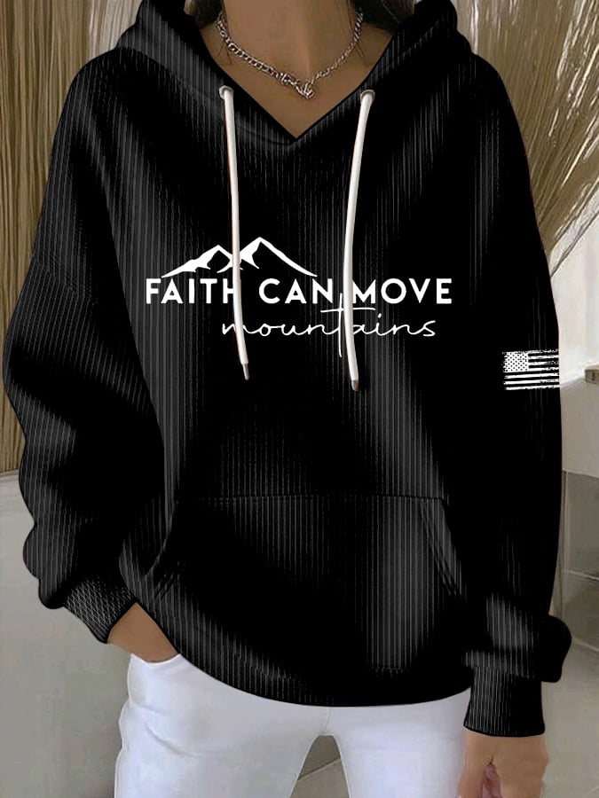 Women's Faith Can Move Mountains Print Casual Sweatshirt