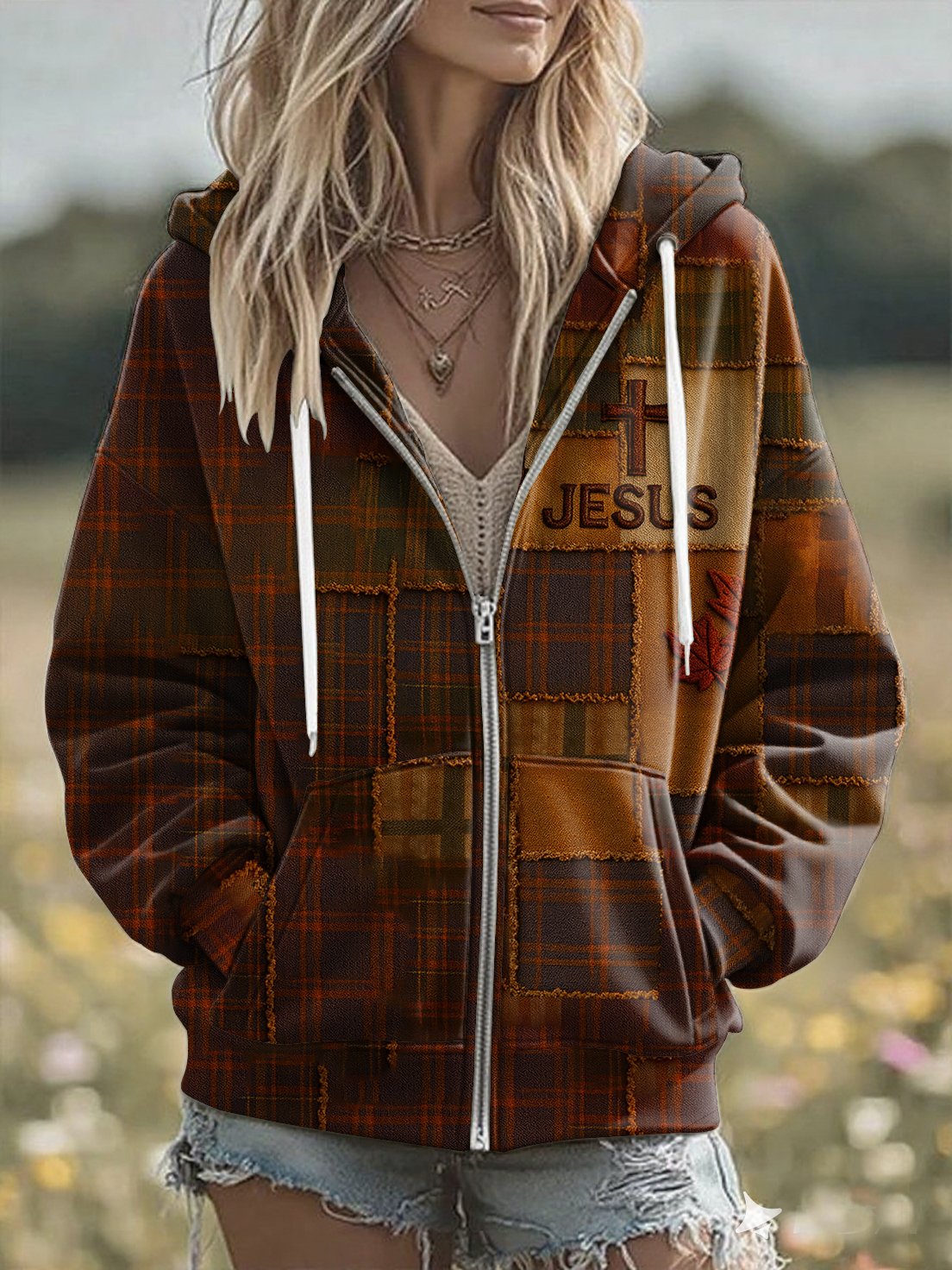 Women's Autumn Western Gradient Print Casual Sweatshirt