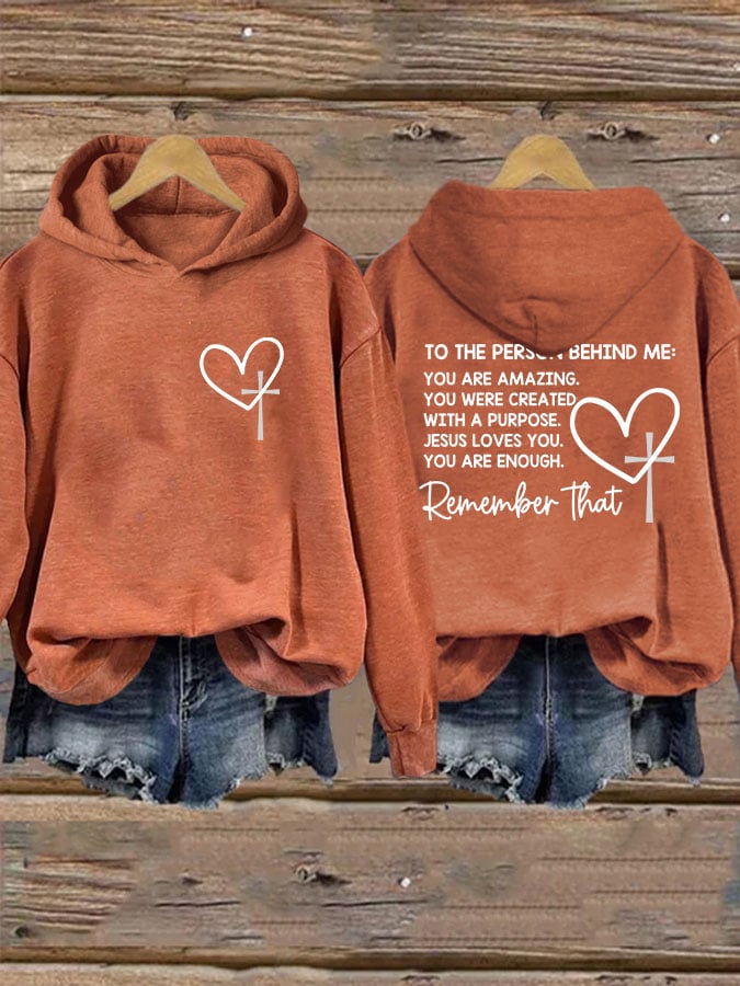 Women's Dear Person Behind Me Christian Print Casual Hoodie