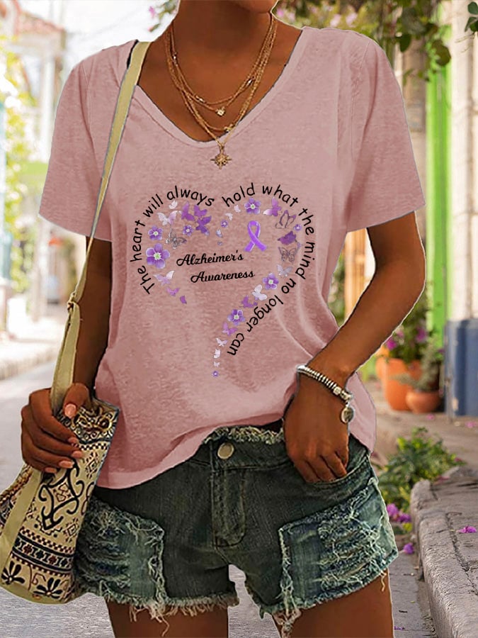 Women's Alzheimer's Casual Printed T-Shirt