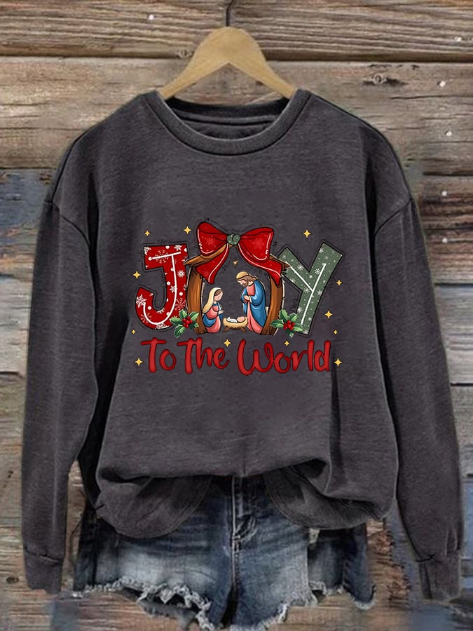 Women'S Casual Christmas "Birthday of Jesus" Print Sweatshirt