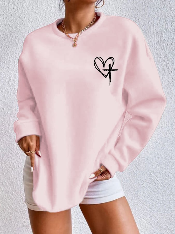 Women's Love Like Jesus Jesus Has My Back Casual Sweatshirt