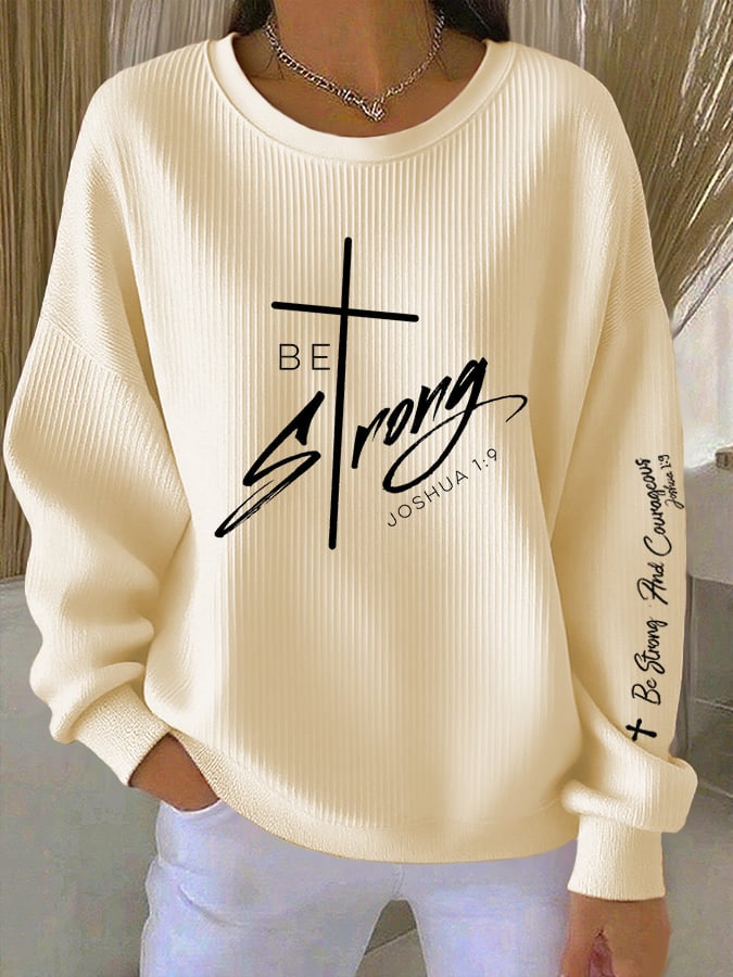 Women's Casual Faith Textured Sweatshirt
