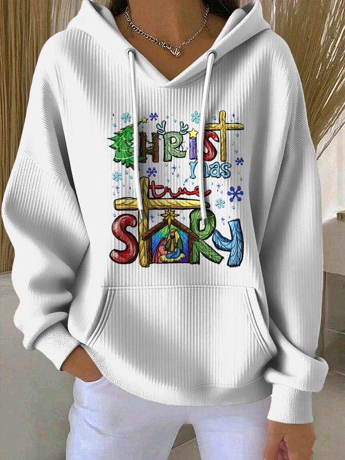 Women'S Casual Christmas "Birthday of Jesus" Print Sweatshirt