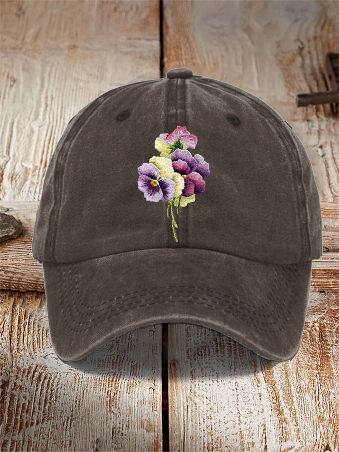 Unisex Distressed Washed Cotton Alzheimer's Awareness Printed Hat