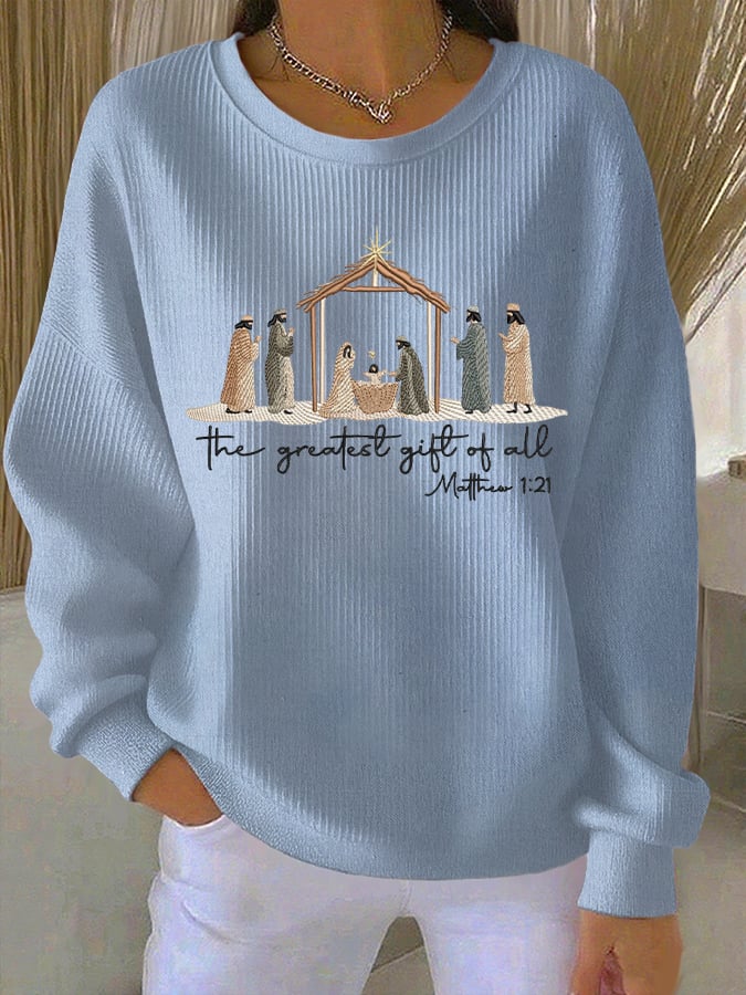 Women's The Greatest Gift Of All Print Casual Sweatshirt