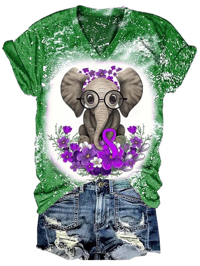 Alzheimer's Disease Ladies Print T-Shirt