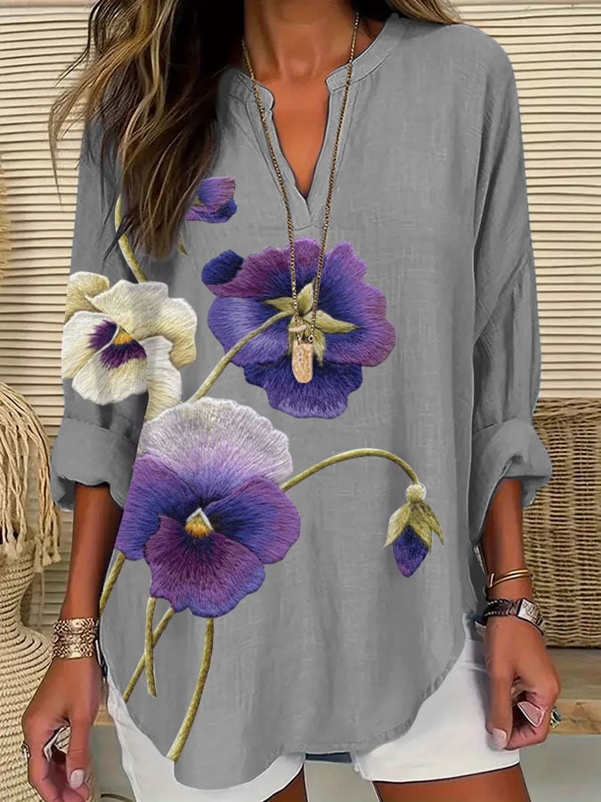 Women's Purple Flower Alzheimer's Awareness Support Shirt