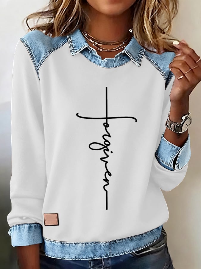 Women's Forgiveness Faith Print Sweatshirt