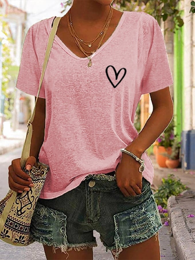 Women's Faith Dear Person Behind Me Cross Print V Neck T-Shirt