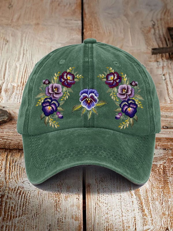 Alzheimer's Purple Floral Retro Hat