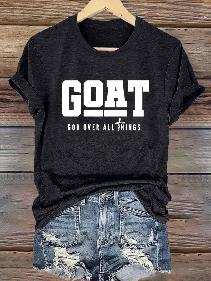 Women's God Over All Things  Print Shirt