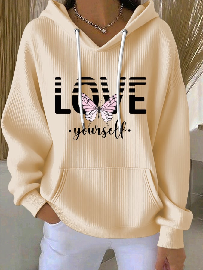 Women's Faith Print Casual Hooded Sweatshirt